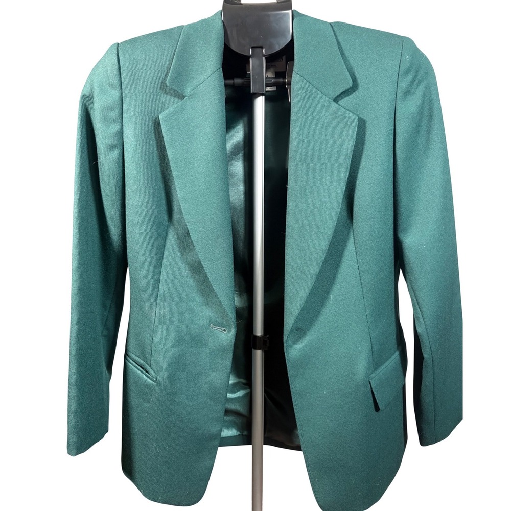 Pendleton Virgin Wool Blazer Dark‎ Green Tailored Jacket Petite 4
